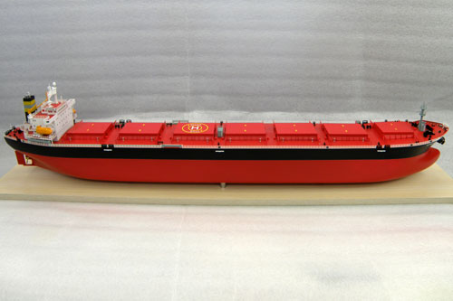 Scale model of bulk carrier Athena-A, view on starboard