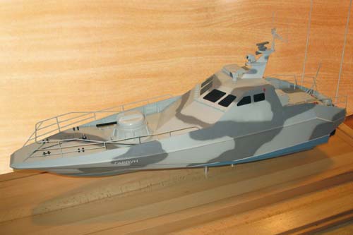 Scale model of patrol boat Harpoon, view on port side