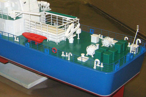 Scale model of patrol vessel Sprut, stern
