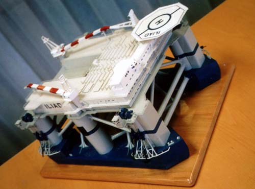 Scale model of offshore unit Iliad, view on top