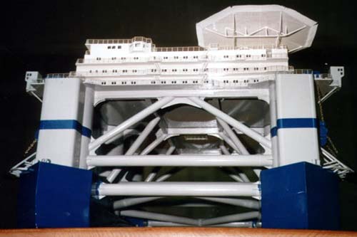 Scale model of offshore unit Iliad, view on fore