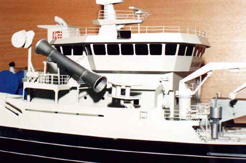 Scale model of trawler Kvannoy, superstructure