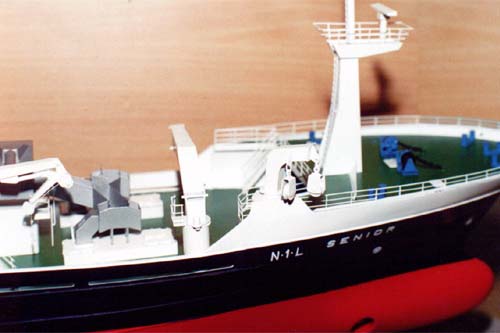 Scale model of trawler Senior, forecastle deck