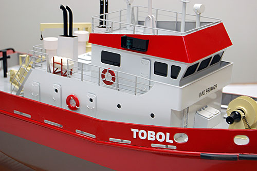 Scale model of tug Tobol, superstructure and wheel house